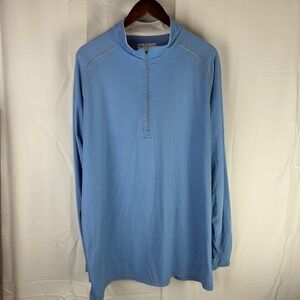 Straight Down Mens Blue Long Sleeve 1/4 Zip Pullover Shirt Top Sz XL Activewear